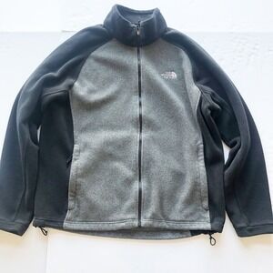 The North Face Jacket Mens XL FlashDry Colorblock Full Zip Fleece Gray Black